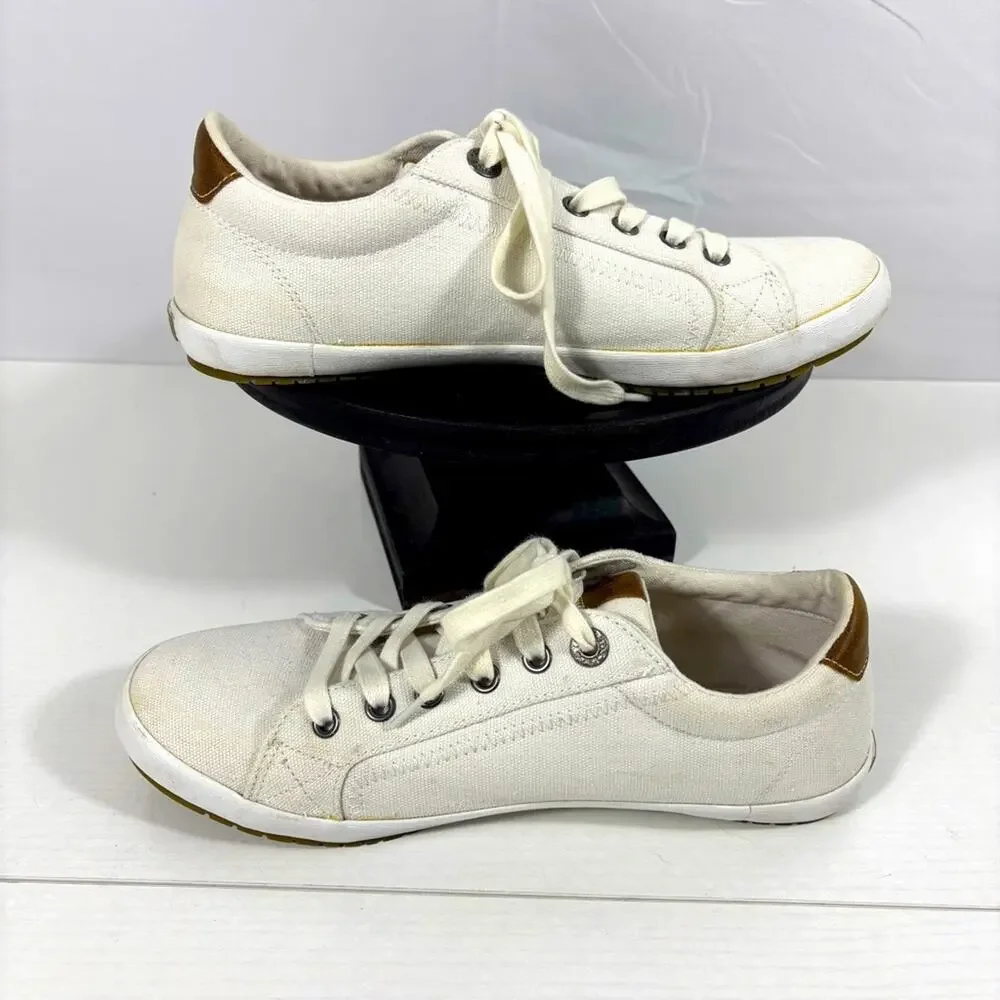 Taos Footwear Cream and Brown Sneakers Size 9